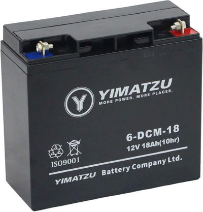 Battery - EV12180 / 6-DCM-18 / 6-DZM-18 / 6-FM-18, AGM, 12V 18Ah, Yimatzu, Nut & Bolt Terminals