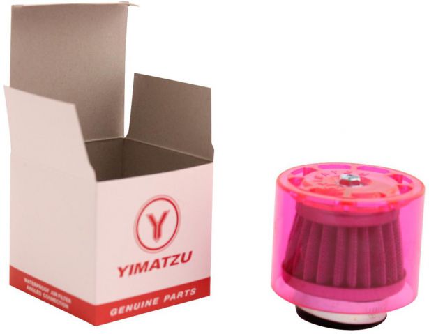OVERSTOCK SPECIAL - Air Filter - 41mm to 43mm, Conical, Waterproof, Straight, Yimatzu Brand, Red