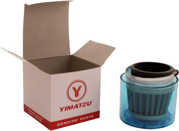 OVERSTOCK SPECIAL - Air Filter - 58mm to 60mm, Conical, Waterproof, Straight, Yimatzu Brand, Blue