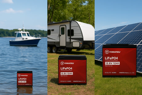 LiFePO4 Battery 12v, 8-200Ah, Yimatzu Lightweight Batteries, F1/T1 - M5 - M8 Terminals