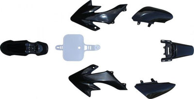 Plastic Set - Honda, 50cc to 160cc, CRF50 / XR50, Dirt Bike, Black & White (7pcs)