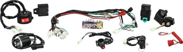OVERSTOCK SPECIAL - Universal Wiring Harness - 50cc to 125cc ATV, Go Kart, Dune Buggy